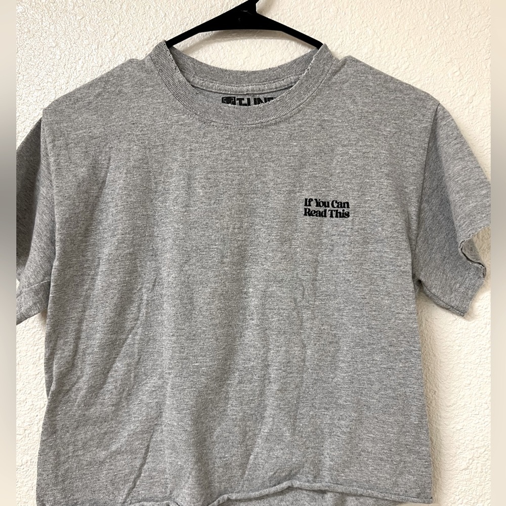 Gray crop top